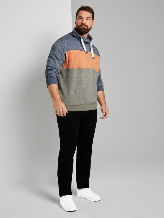 Sweatshirt mit Colour Blocking - Männer - Olive Night Green Sweatshirt mit Colour Blocking - Männer - Olive Night Green - 3 - Men Plus