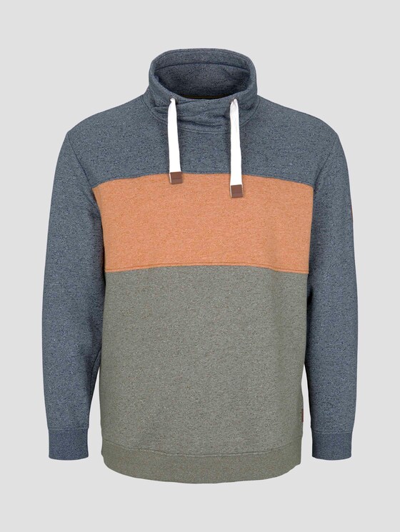 Sweatshirt mit Colour Blocking - Männer - Olive Night Green Sweatshirt mit Colour Blocking - Männer - Olive Night Green - 7 - Men Plus