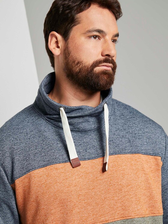 Sweatshirt mit Colour Blocking - Männer - Olive Night Green Sweatshirt mit Colour Blocking - Männer - Olive Night Green - 9 - Men Plus