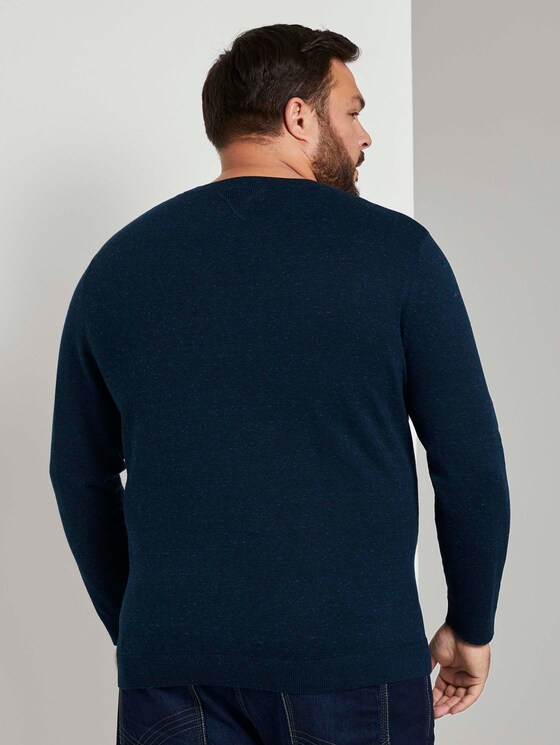 Strickpullover in Melange Optik - Männer - navy blue heather Strickpullover in Melange Optik - Männer - navy blue heather - 2 - Men Plus
