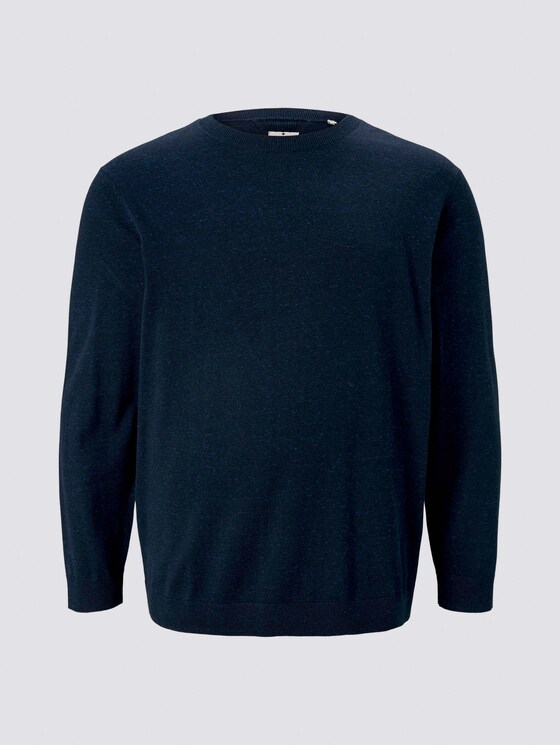 Strickpullover in Melange Optik - Männer - navy blue heather Strickpullover in Melange Optik - Männer - navy blue heather - 7 - Men Plus