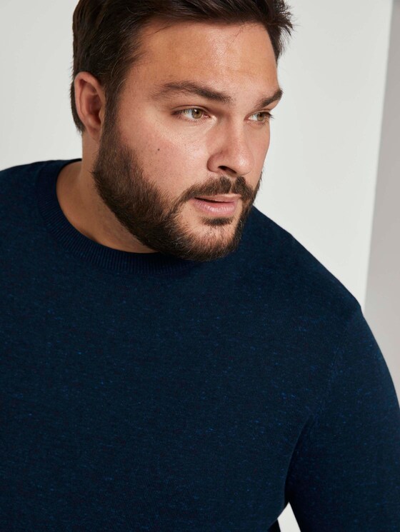 Strickpullover in Melange Optik - Männer - navy blue heather Strickpullover in Melange Optik - Männer - navy blue heather - 9 - Men Plus
