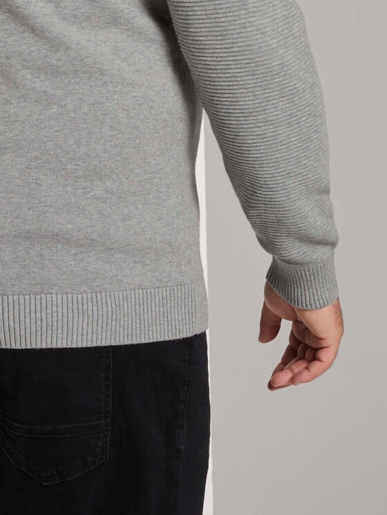 Strickjacke aus Baumwolle - Männer - Grey Heather Melange Strickjacke aus Baumwolle - Männer - Grey Heather Melange - 10 - Men Plus