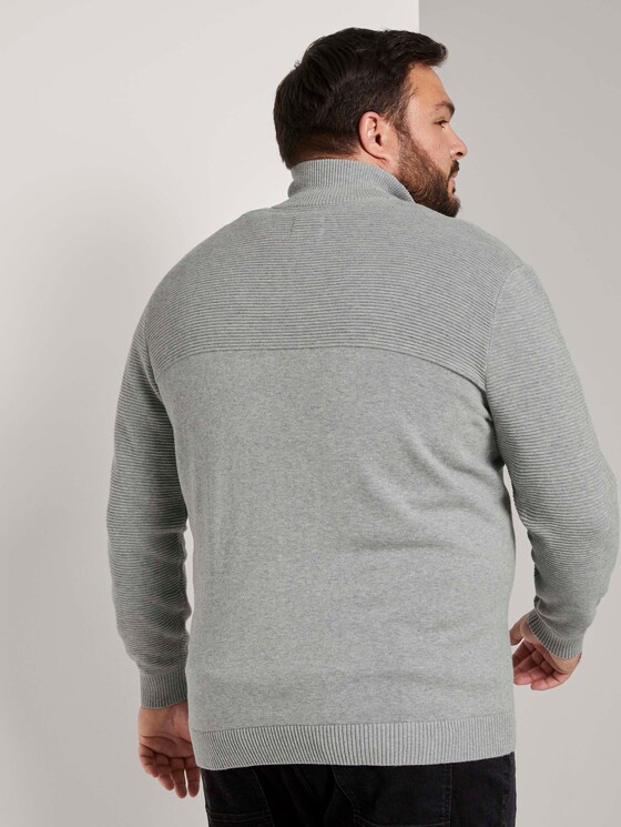 Strickjacke aus Baumwolle - Männer - Grey Heather Melange Strickjacke aus Baumwolle - Männer - Grey Heather Melange - 2 - Men Plus