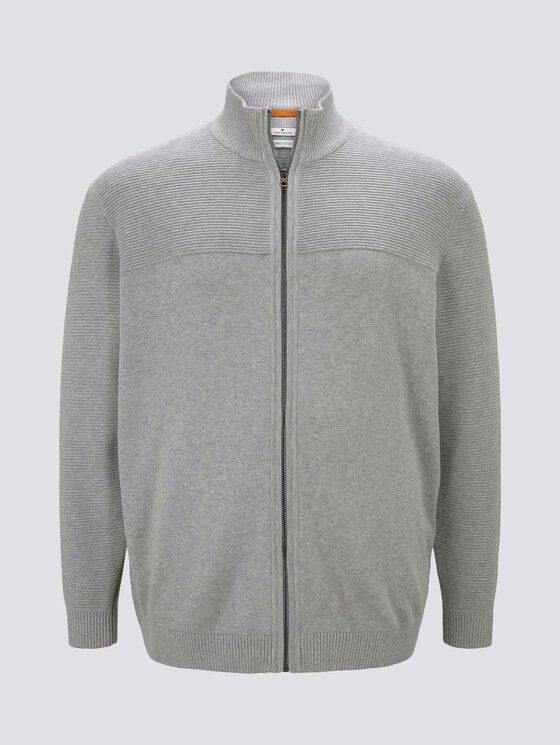 Strickjacke aus Baumwolle - Männer - Grey Heather Melange Strickjacke aus Baumwolle - Männer - Grey Heather Melange - 7 - Men Plus
