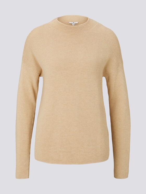 Pullover in Ottoman Struktur - Frauen - warm sand melange Pullover in Ottoman Struktur - Frauen - warm sand melange - 7 - TOM TAILOR