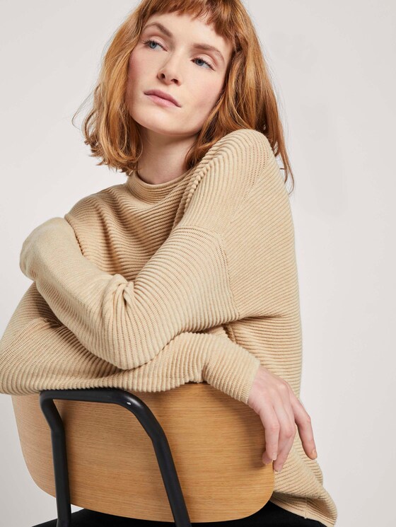 Pullover in Ottoman Struktur - Frauen - warm sand melange Pullover in Ottoman Struktur - Frauen - warm sand melange - 9 - TOM TAILOR