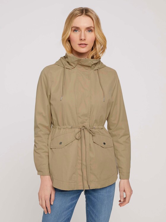 kurzer Parka mit Kapuze - Frauen - Smoked Beige kurzer Parka mit Kapuze - Frauen - Smoked Beige - 1 - TOM TAILOR