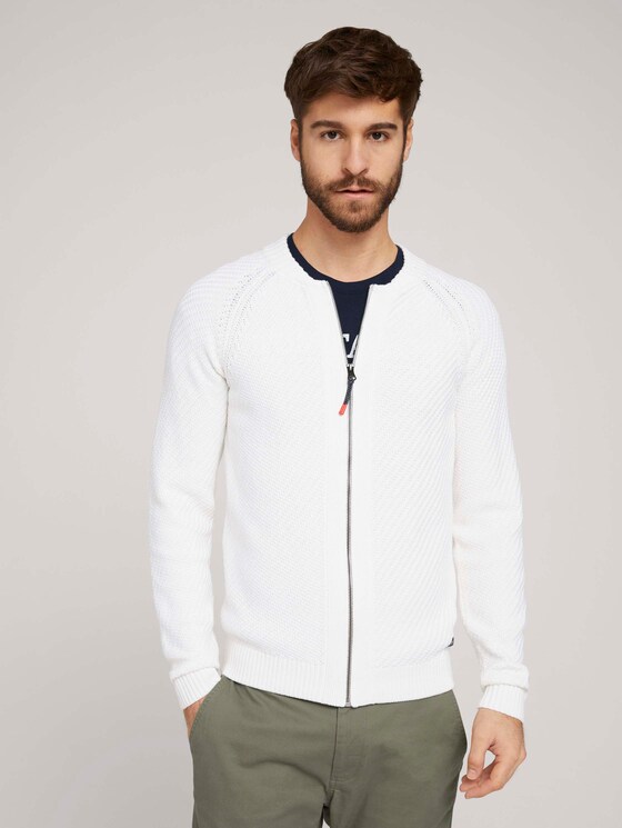 Bomberjacke aus Strick - Männer - Off White Bomberjacke aus Strick - Männer - Off White - 1 - TOM TAILOR