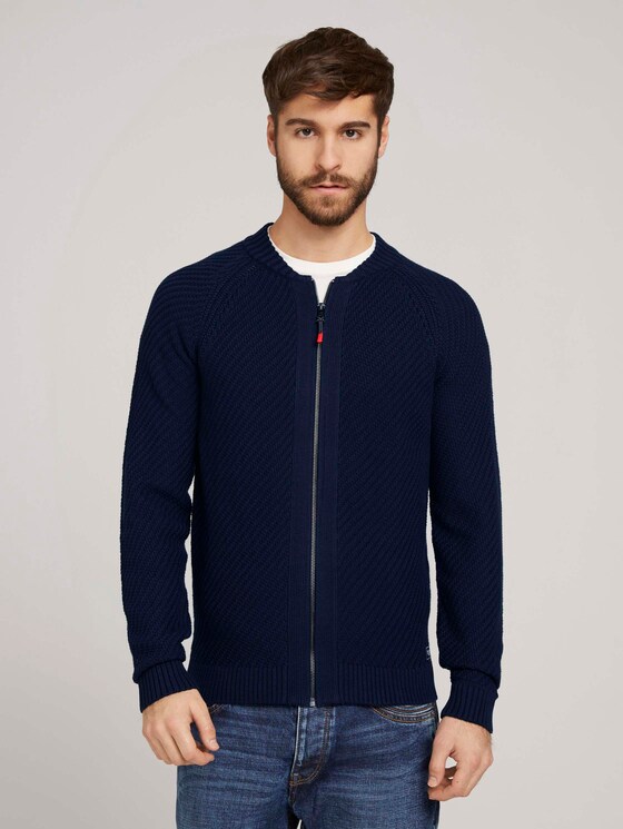 Bomberjacke aus Strick - Männer - Sky Captain Blue Bomberjacke aus Strick - Männer - Sky Captain Blue - 1 - TOM TAILOR