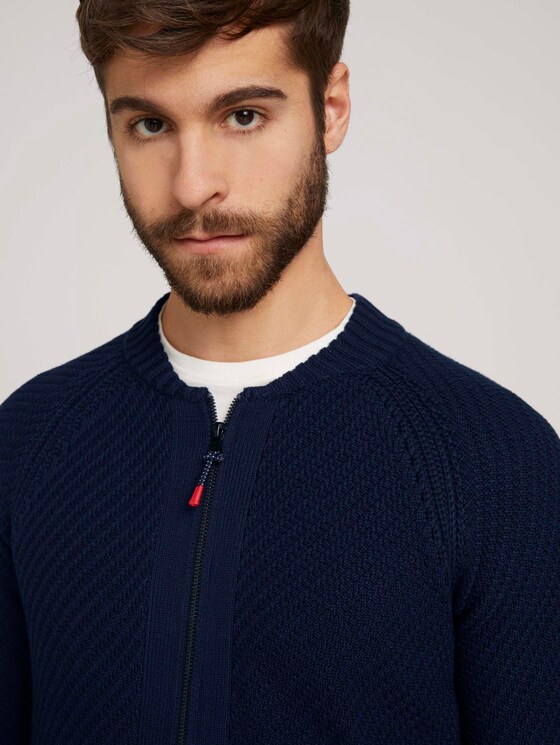 Bomberjacke aus Strick - Männer - Sky Captain Blue Bomberjacke aus Strick - Männer - Sky Captain Blue - 9 - TOM TAILOR
