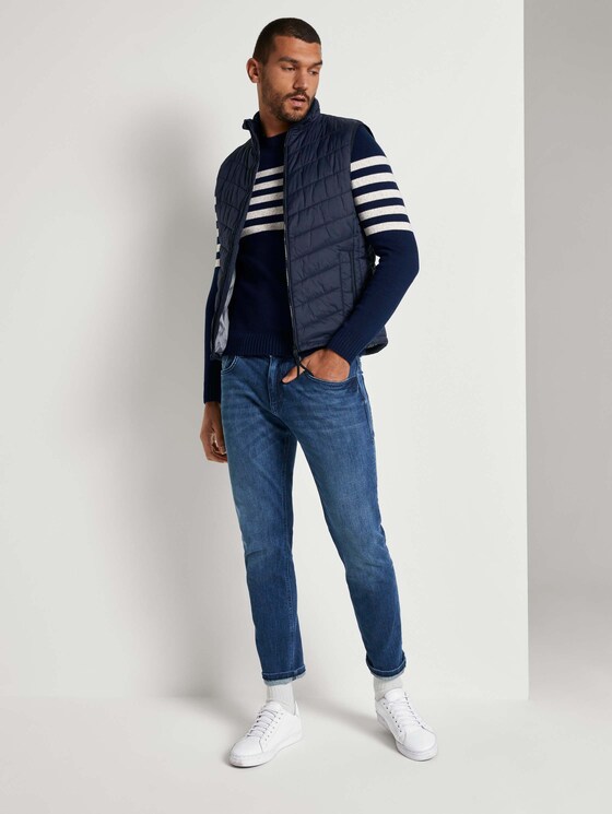 Gestreifter Strickpullover - Männer - navy white placed stripe Gestreifter Strickpullover - Männer - navy white placed stripe - 3 - TOM TAILOR