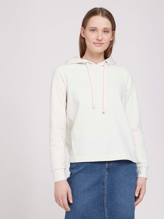 Basic Hoodie mit Nahtdetail - Frauen - Gardenia White Basic Hoodie mit Nahtdetail - Frauen - Gardenia White - 1 - TOM TAILOR Denim