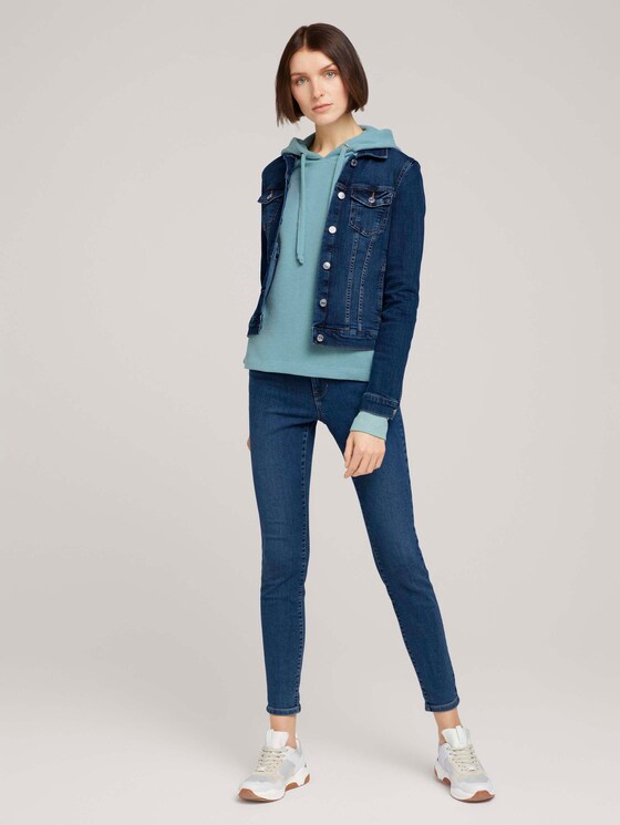Basic Hoodie mit Nahtdetail - Frauen - Mineral Stone Blue Basic Hoodie mit Nahtdetail - Frauen - Mineral Stone Blue - 3 - TOM TAILOR Denim