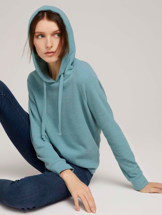 Basic Hoodie mit Nahtdetail - Frauen - Mineral Stone Blue Basic Hoodie mit Nahtdetail - Frauen - Mineral Stone Blue - 5 - TOM TAILOR Denim