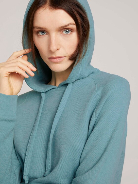 Basic Hoodie mit Nahtdetail - Frauen - Mineral Stone Blue Basic Hoodie mit Nahtdetail - Frauen - Mineral Stone Blue - 9 - TOM TAILOR Denim
