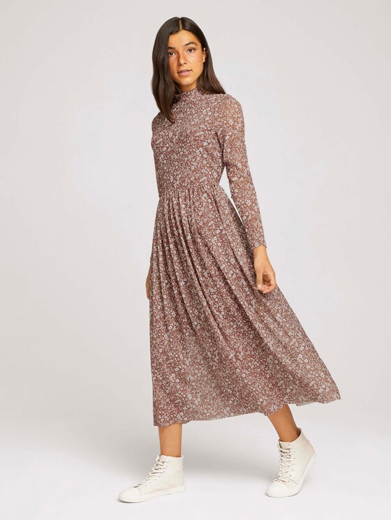 Midikleid mit Blumenmuster - Frauen - amber brown flower print Midikleid mit Blumenmuster - Frauen - amber brown flower print - 1 - TOM TAILOR Denim