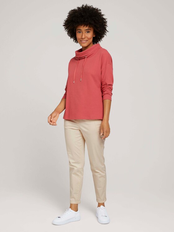 Strukturiertes Sweatshirt mit Rollkragen - Frauen - cozy pink Strukturiertes Sweatshirt mit Rollkragen - Frauen - cozy pink - 3 - TOM TAILOR