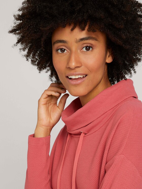 Strukturiertes Sweatshirt mit Rollkragen - Frauen - cozy pink Strukturiertes Sweatshirt mit Rollkragen - Frauen - cozy pink - 9 - TOM TAILOR
