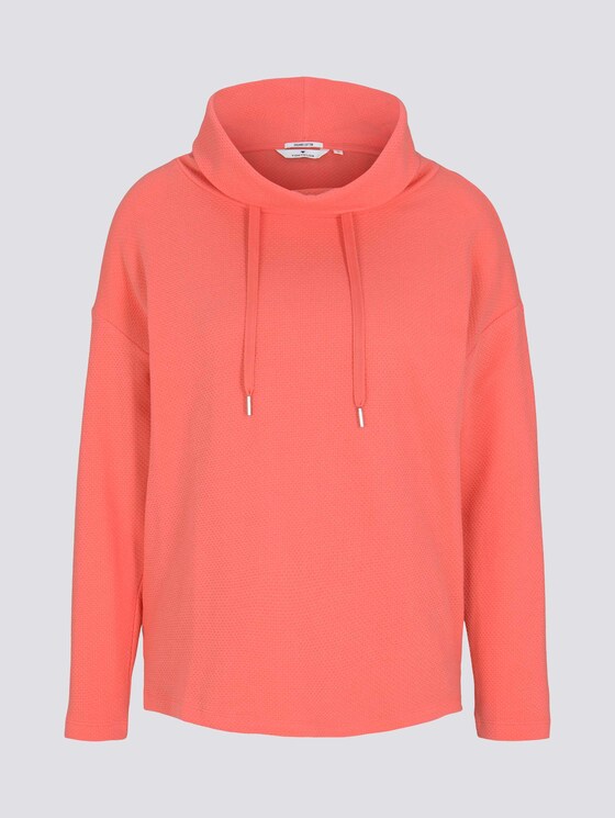 Sweatshirt met rolkraag en textuur - Vrouwen - strong peach tone Sweatshirt met rolkraag en textuur - Vrouwen - strong peach tone - 7 - TOM TAILOR