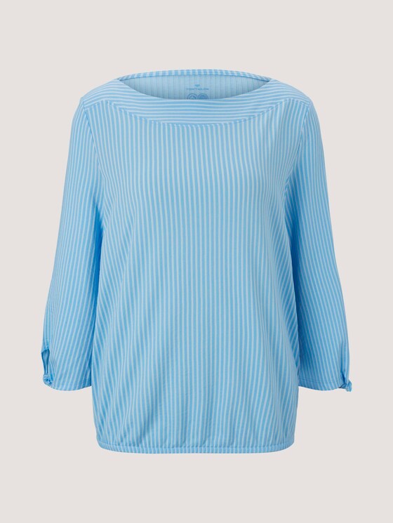Gestreiftes Shirt mit Bio-Baumwolle - Frauen - blue white thin stripe Gestreiftes Shirt mit Bio-Baumwolle - Frauen - blue white thin stripe - 7 - TOM TAILOR
