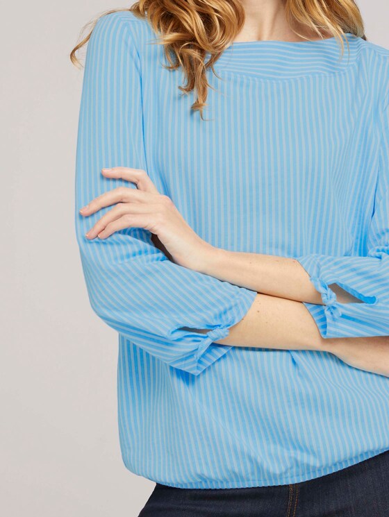 Gestreiftes Shirt mit Bio-Baumwolle - Frauen - blue white thin stripe Gestreiftes Shirt mit Bio-Baumwolle - Frauen - blue white thin stripe - 9 - TOM TAILOR