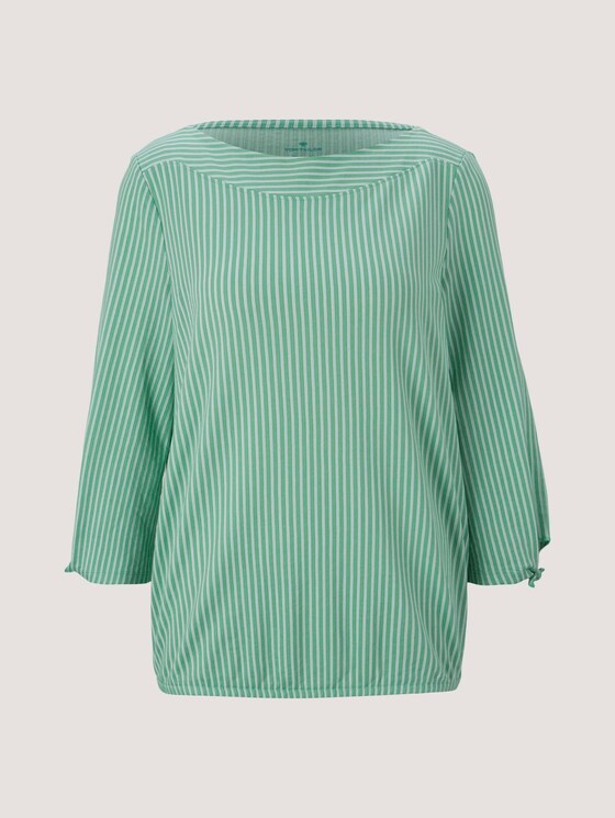 Gestreiftes Shirt mit Bio-Baumwolle - Frauen - green white thin stripe Gestreiftes Shirt mit Bio-Baumwolle - Frauen - green white thin stripe - 7 - TOM TAILOR