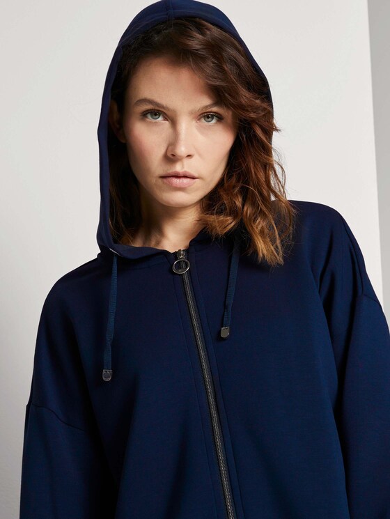 Lockere Sweatjacke mit Kapuze - Frauen - Sky Captain Blue Lockere Sweatjacke mit Kapuze - Frauen - Sky Captain Blue - 9 - TOM TAILOR