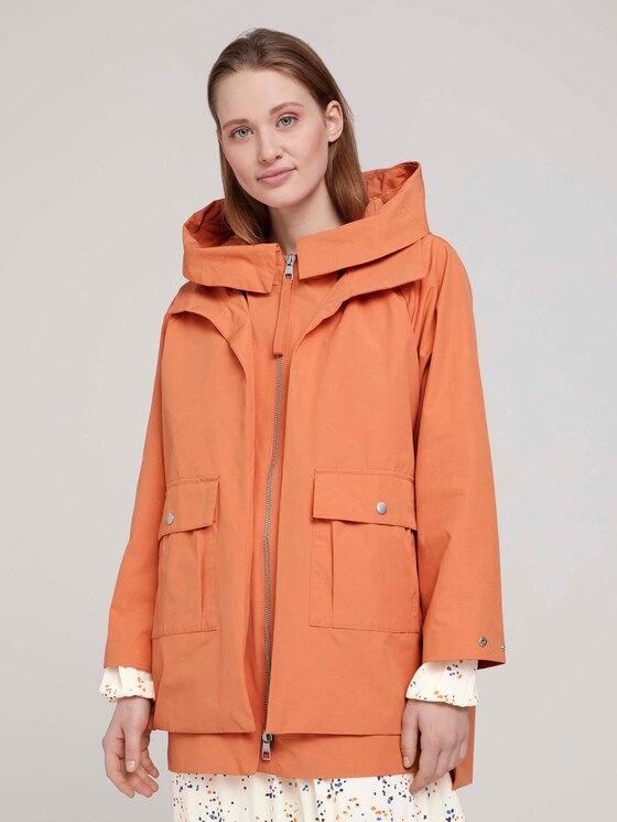 Weiter Funktionsparka mit recyceltem Polyester - Frauen - dull coral Weiter Funktionsparka mit recyceltem Polyester - Frauen - dull coral - 1 - TOM TAILOR Denim