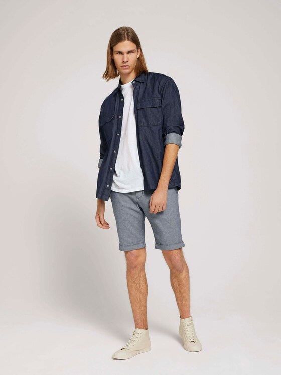 Chino Slim Shorts - Männer - navy white dobby yarn dye Chino Slim Shorts - Männer - navy white dobby yarn dye - 3 - TOM TAILOR Denim