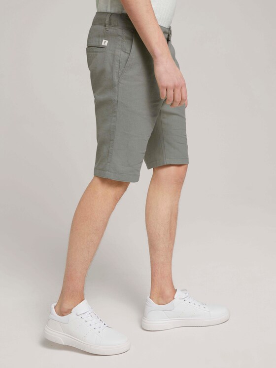 Leinen Chino Slim Shorts mit Leinen - Männer - Greyish Shadow Olive Leinen Chino Slim Shorts mit Leinen - Männer - Greyish Shadow Olive - 11 - TOM TAILOR Denim