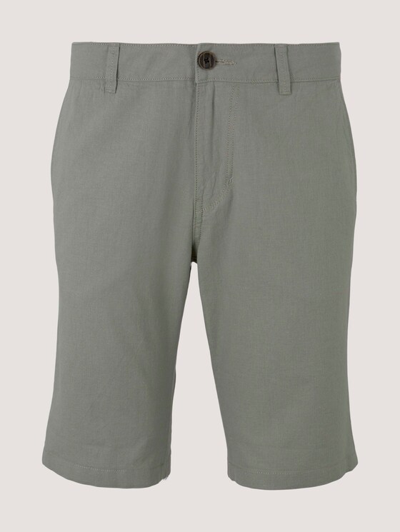 Leinen Chino Slim Shorts mit Leinen - Männer - Greyish Shadow Olive Leinen Chino Slim Shorts mit Leinen - Männer - Greyish Shadow Olive - 7 - TOM TAILOR Denim