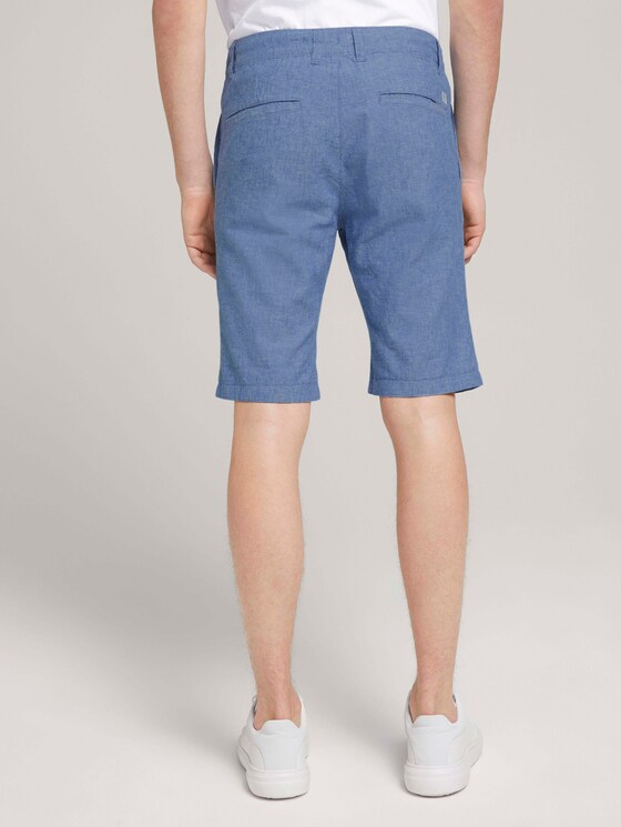 Leinen Chino Slim Shorts mit Leinen - Männer - blue non solid Leinen Chino Slim Shorts mit Leinen - Männer - blue non solid - 2 - TOM TAILOR Denim