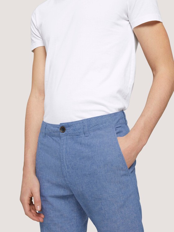 Leinen Chino Slim Shorts mit Leinen - Männer - blue non solid Leinen Chino Slim Shorts mit Leinen - Männer - blue non solid - 9 - TOM TAILOR Denim