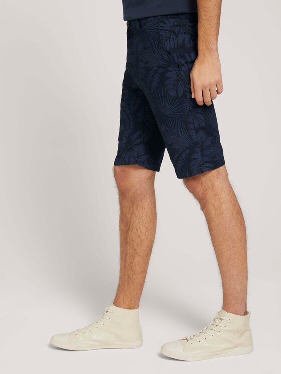 Leinen Chino Slim Shorts mit Leinen - Männer - blue monstera leaf print Leinen Chino Slim Shorts mit Leinen - Männer - blue monstera leaf print - 11 - TOM TAILOR Denim