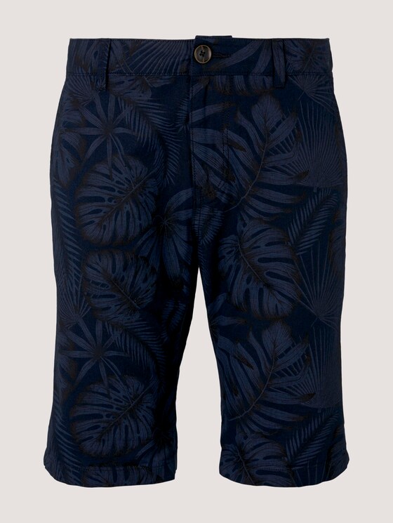 Leinen Chino Slim Shorts mit Leinen - Männer - blue monstera leaf print Leinen Chino Slim Shorts mit Leinen - Männer - blue monstera leaf print - 7 - TOM TAILOR Denim