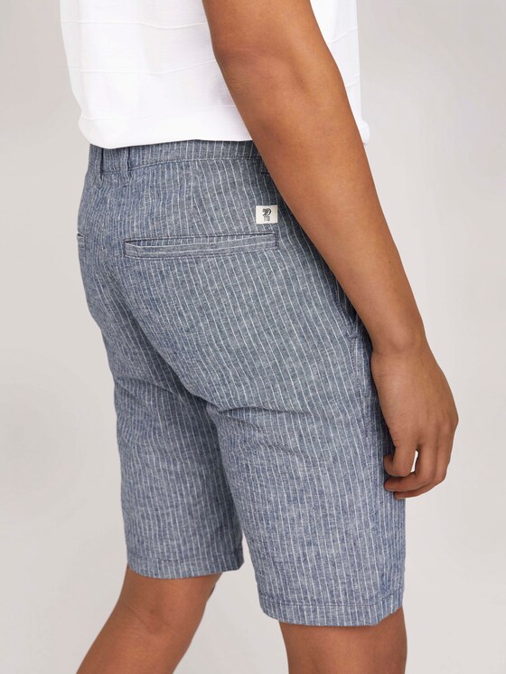 Leinen Chino Slim Shorts mit Leinen - Männer - navy white stripe Leinen Chino Slim Shorts mit Leinen - Männer - navy white stripe - 10 - TOM TAILOR Denim