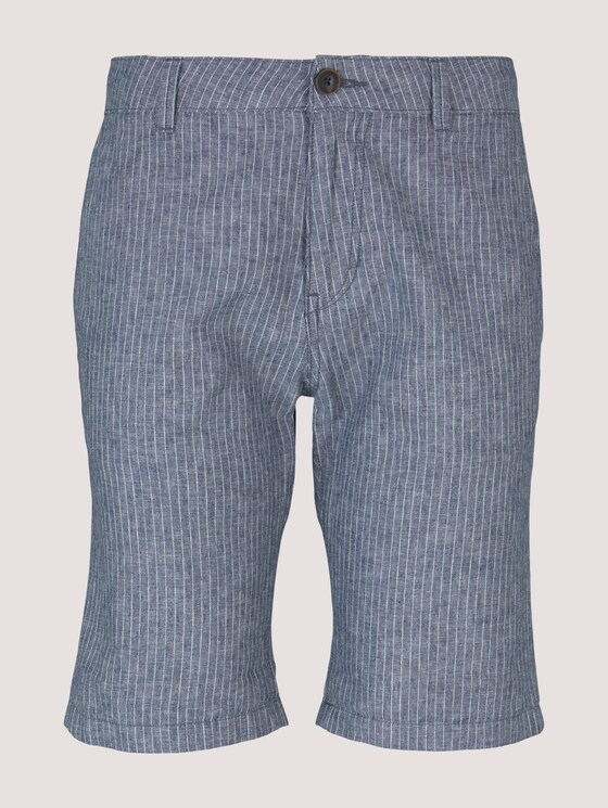 Leinen Chino Slim Shorts mit Leinen - Männer - navy white stripe Leinen Chino Slim Shorts mit Leinen - Männer - navy white stripe - 7 - TOM TAILOR Denim
