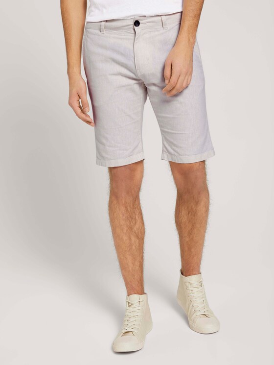 Leinen Chino Slim Shorts mit Leinen - Männer - beige white Leinen Chino Slim Shorts mit Leinen - Männer - beige white - 1 - TOM TAILOR Denim