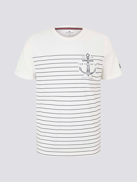 Maritimes T-Shirt mit Streifen - Männer - Off White Maritimes T-Shirt mit Streifen - Männer - Off White - 7 - TOM TAILOR