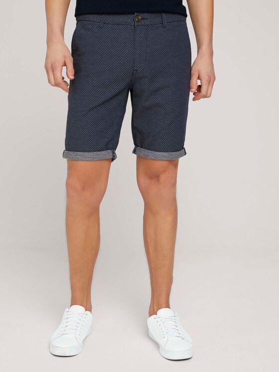 Chino Shorts mit feiner Struktur - Männer - navy white minimal Chino Shorts mit feiner Struktur - Männer - navy white minimal - 1 - TOM TAILOR Denim