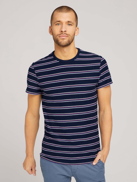 Gestreiftes T-Shirt - Männer - Dark Blue Gestreiftes T-Shirt - Männer - Dark Blue - 1 - TOM TAILOR