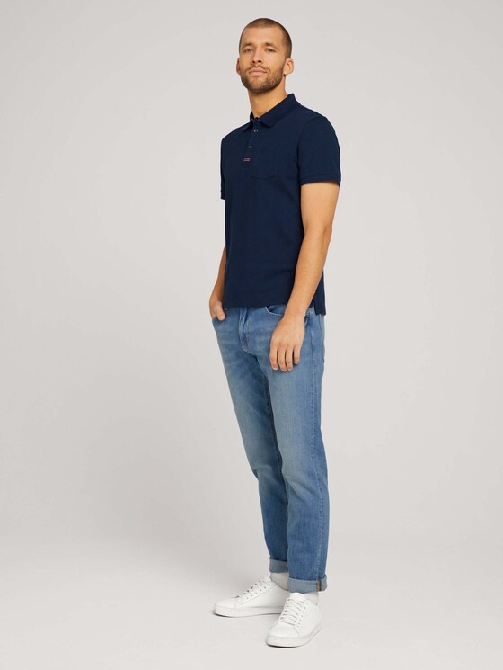 Strukturiertes Poloshirt - Männer - Dark Blue Strukturiertes Poloshirt - Männer - Dark Blue - 3 - TOM TAILOR