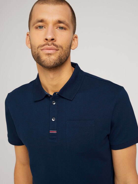 Strukturiertes Poloshirt - Männer - Dark Blue Strukturiertes Poloshirt - Männer - Dark Blue - 9 - TOM TAILOR