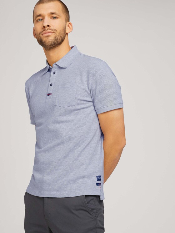 Strukturiertes Poloshirt - Männer - Light Stone Grey Melange Strukturiertes Poloshirt - Männer - Light Stone Grey Melange - 5 - TOM TAILOR