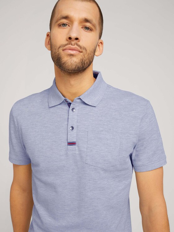 Strukturiertes Poloshirt - Männer - Light Stone Grey Melange Strukturiertes Poloshirt - Männer - Light Stone Grey Melange - 9 - TOM TAILOR