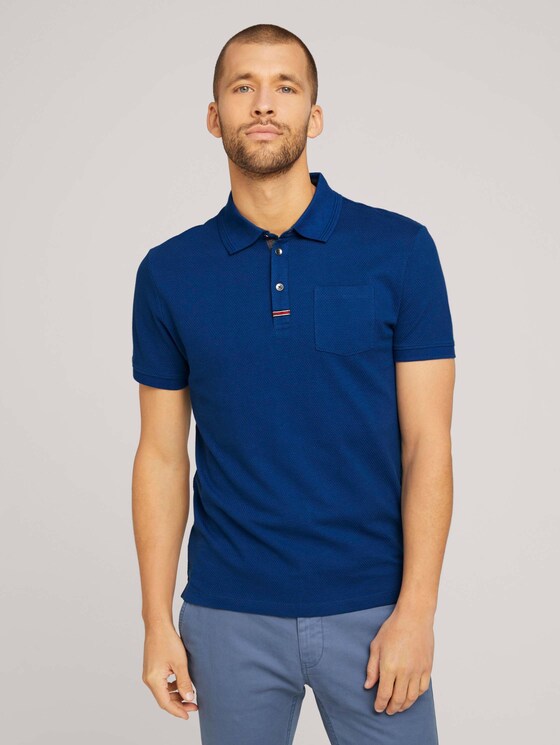 Strukturiertes Poloshirt - Männer - after dark blue Strukturiertes Poloshirt - Männer - after dark blue - 1 - TOM TAILOR