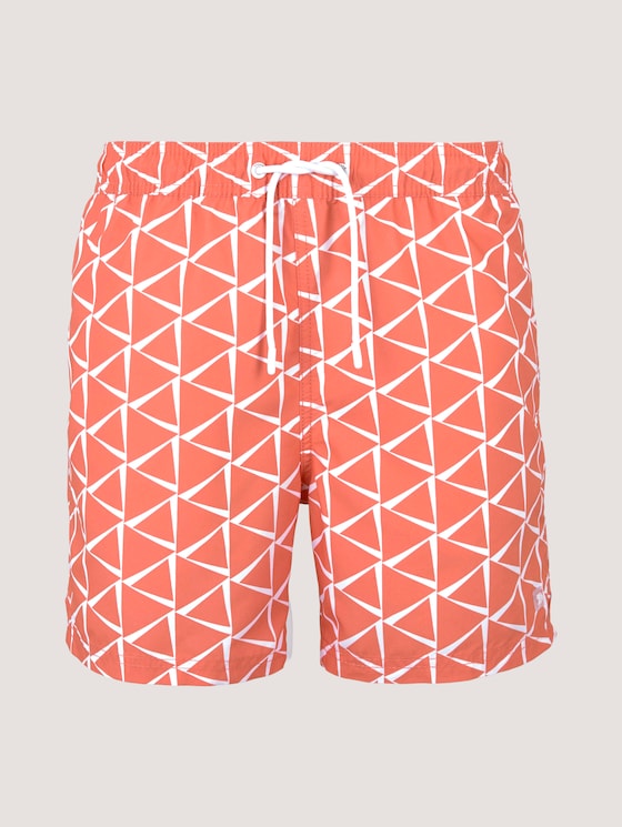 Gemusterte Badeshorts - Männer - orange big triangle print Gemusterte Badeshorts - Männer - orange big triangle print - 7 - TOM TAILOR Denim
