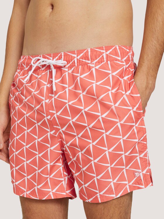 Gemusterte Badeshorts - Männer - orange big triangle print Gemusterte Badeshorts - Männer - orange big triangle print - 9 - TOM TAILOR Denim