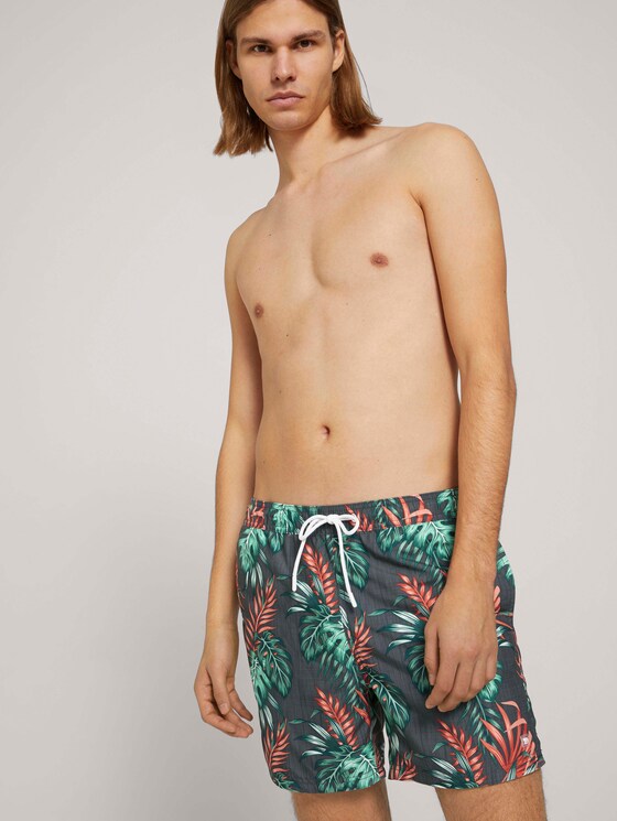 Gemusterte Badeshorts - Männer - palm leaves aop Gemusterte Badeshorts - Männer - palm leaves aop - 5 - TOM TAILOR Denim